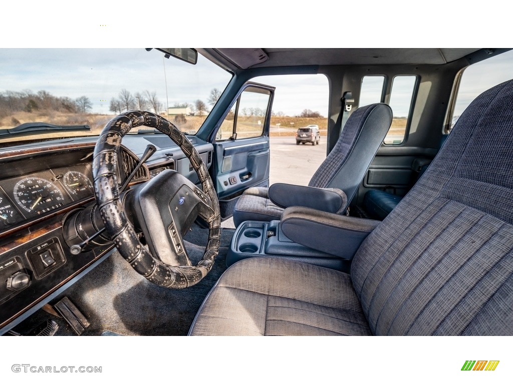 Regatta Blue Interior 1988 Ford F250 XLT Lariat SuperCab Photo #143527402