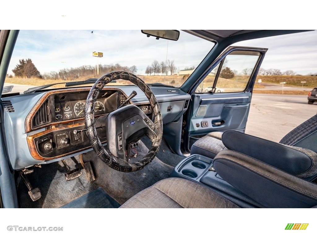 Regatta Blue Interior 1988 Ford F250 XLT Lariat SuperCab Photo #143527432