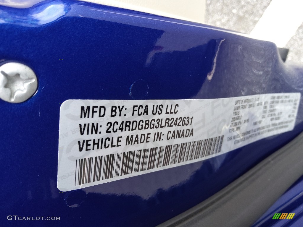 2020 Grand Caravan SE - Indigo Blue / Black/Light Graystone photo #31