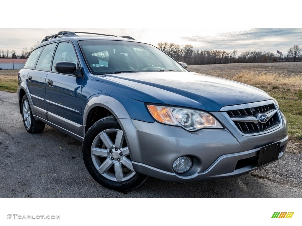 2008 Outback 2.5i Wagon - Newport Blue Pearl / Off Black photo #1