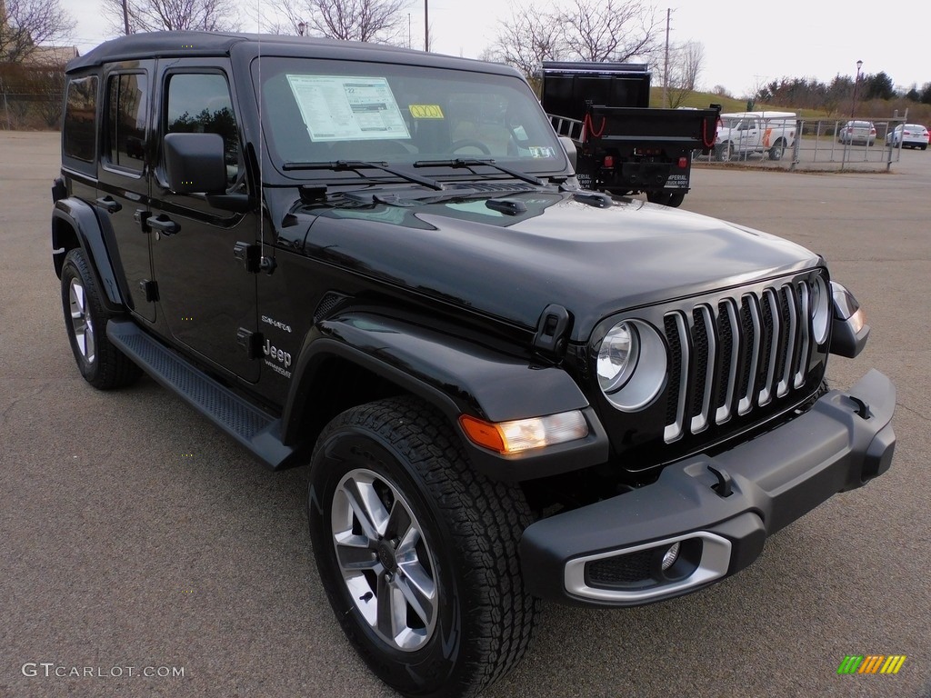 Black 2022 Jeep Wrangler Unlimited Sahara 4x4 Exterior Photo #143529628