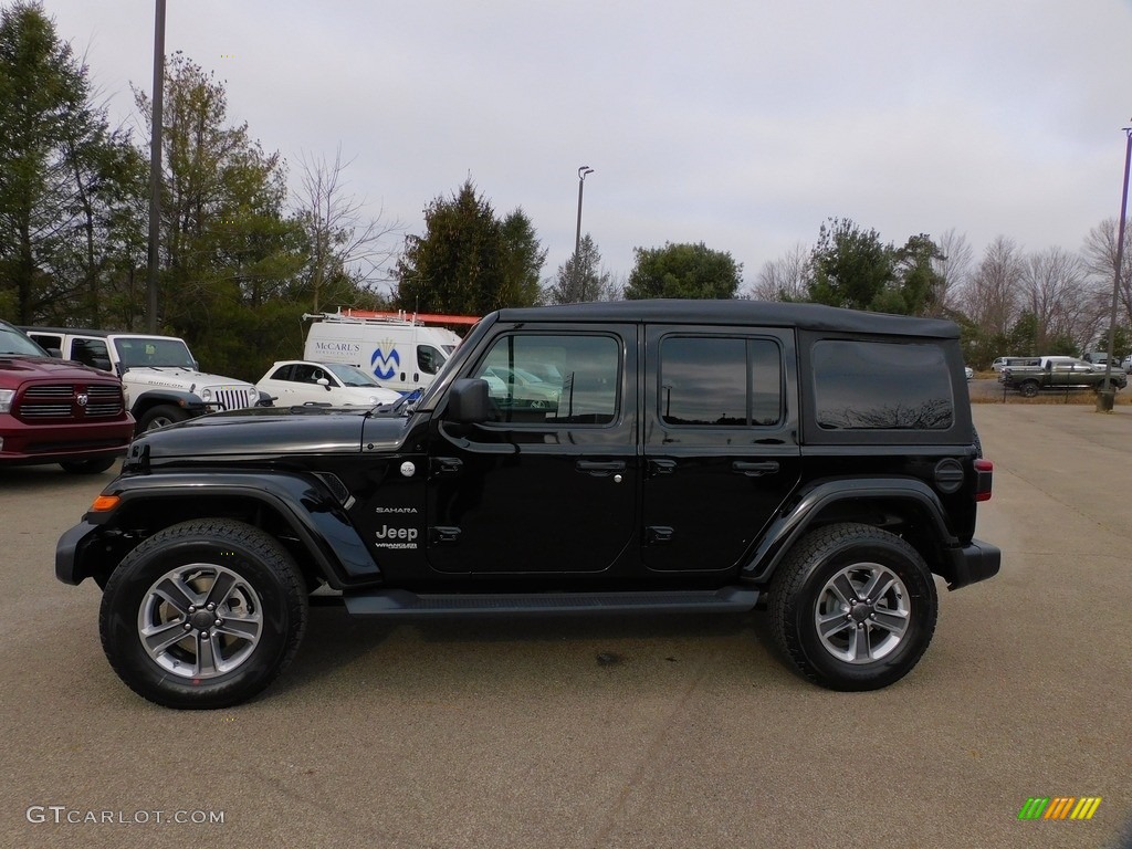 Black 2022 Jeep Wrangler Unlimited Sahara 4x4 Exterior Photo #143529738