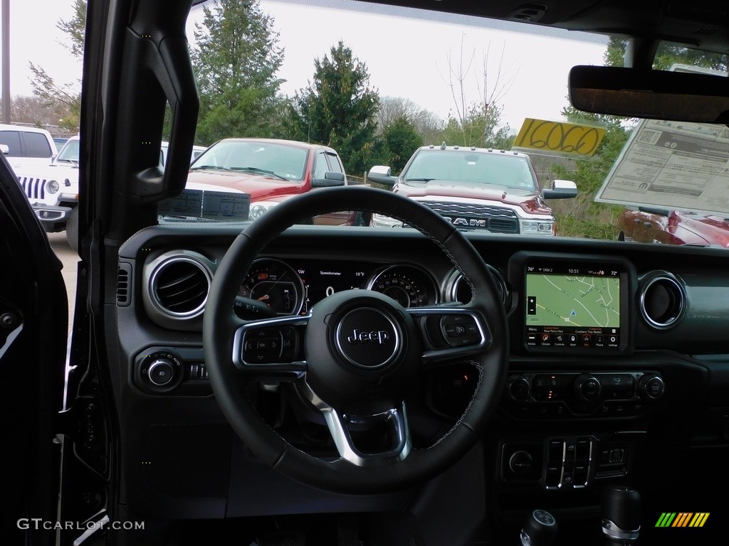 2022 Jeep Wrangler Unlimited Sahara 4x4 Black Steering Wheel Photo #143529805