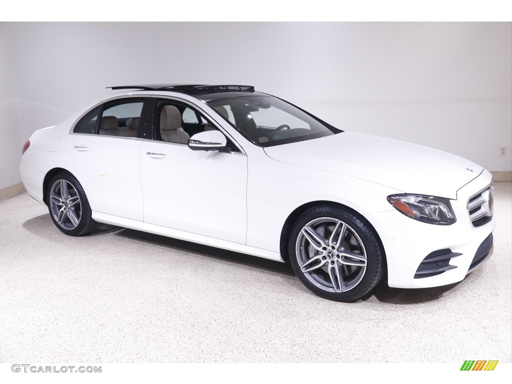 2018 E 300 4Matic Sedan - Polar White / Macchiato Beige/Black photo #1