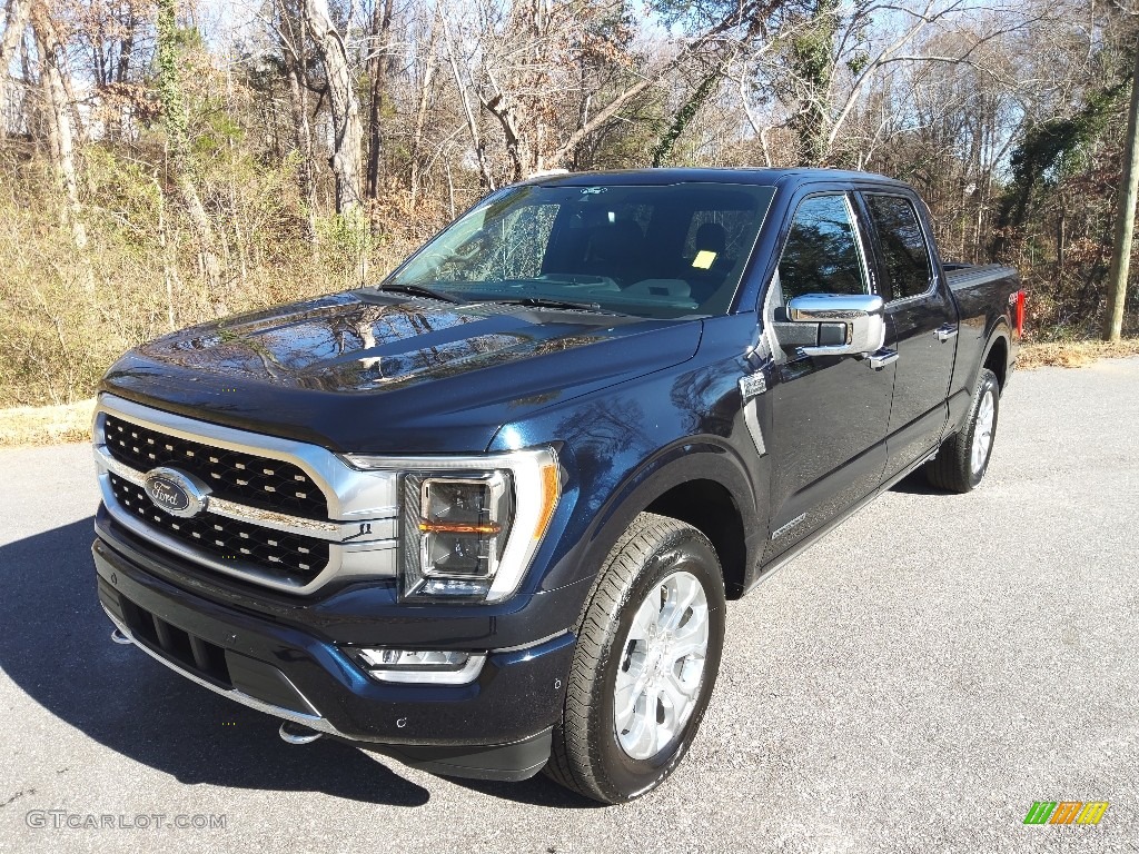 2021 F150 Platinum SuperCrew 4x4 - Antimatter Blue / Platinum Unique Black photo #2