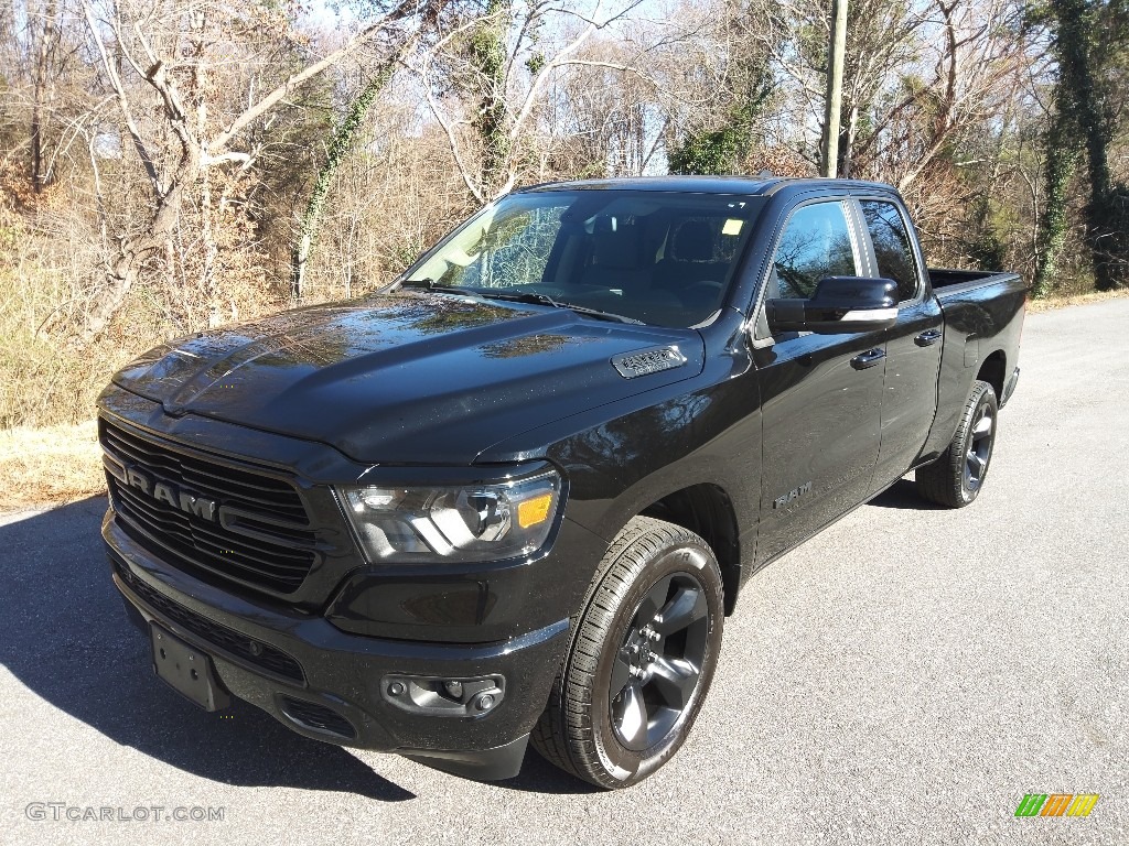 2019 1500 Big Horn Quad Cab 4x4 - Diamond Black Crystal Pearl / Black/Diesel Gray photo #3