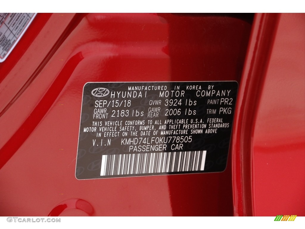 2019 Elantra SE - Scarlet Red / Gray photo #19