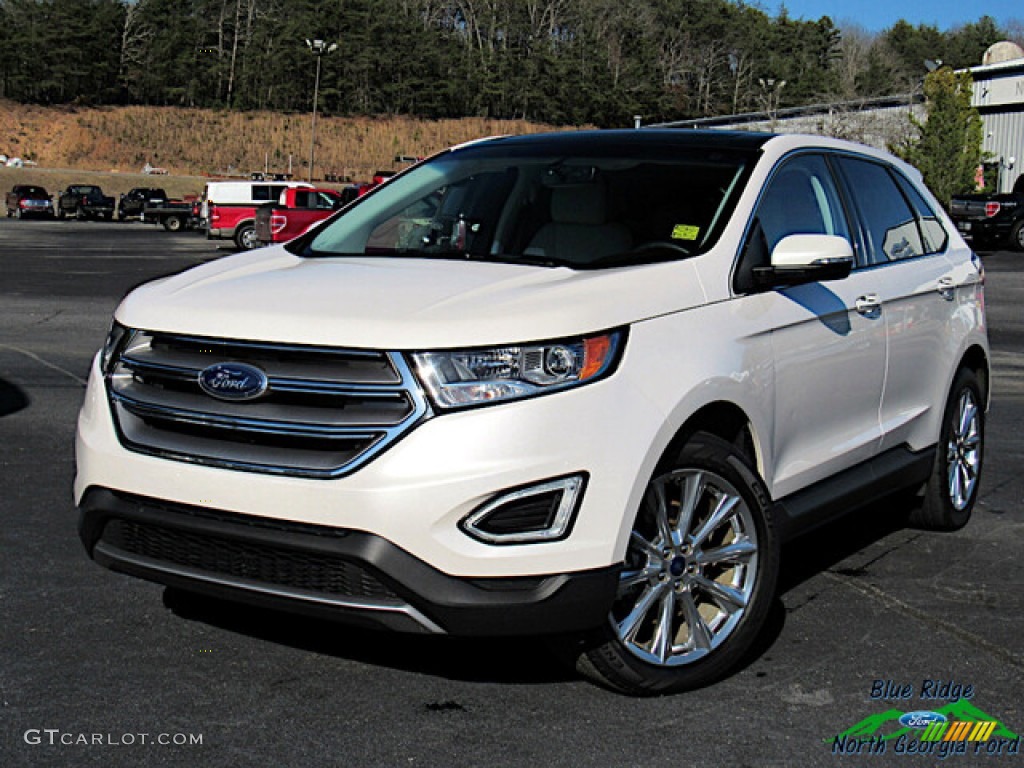 2017 Edge Titanium AWD - White Platinum Metallic / Ceramic photo #1
