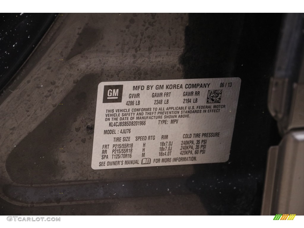 2013 Encore Convenience - Carbon Black Metallic / Titanium photo #19