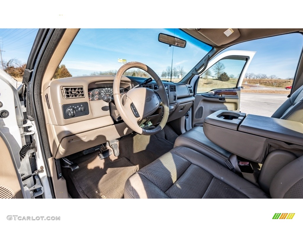 Medium Parchment Interior 2001 Ford F350 Super Duty Lariat Crew Cab Dually Photo #143542492