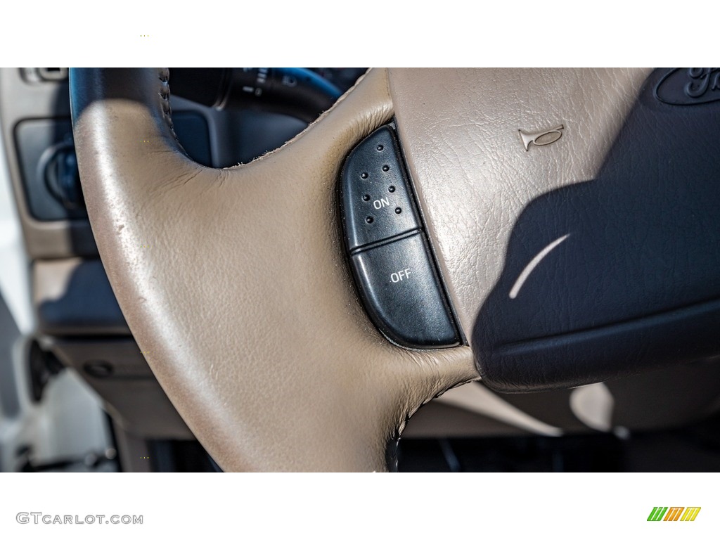 2001 Ford F350 Super Duty Lariat Crew Cab Dually Medium Parchment Steering Wheel Photo #143542720