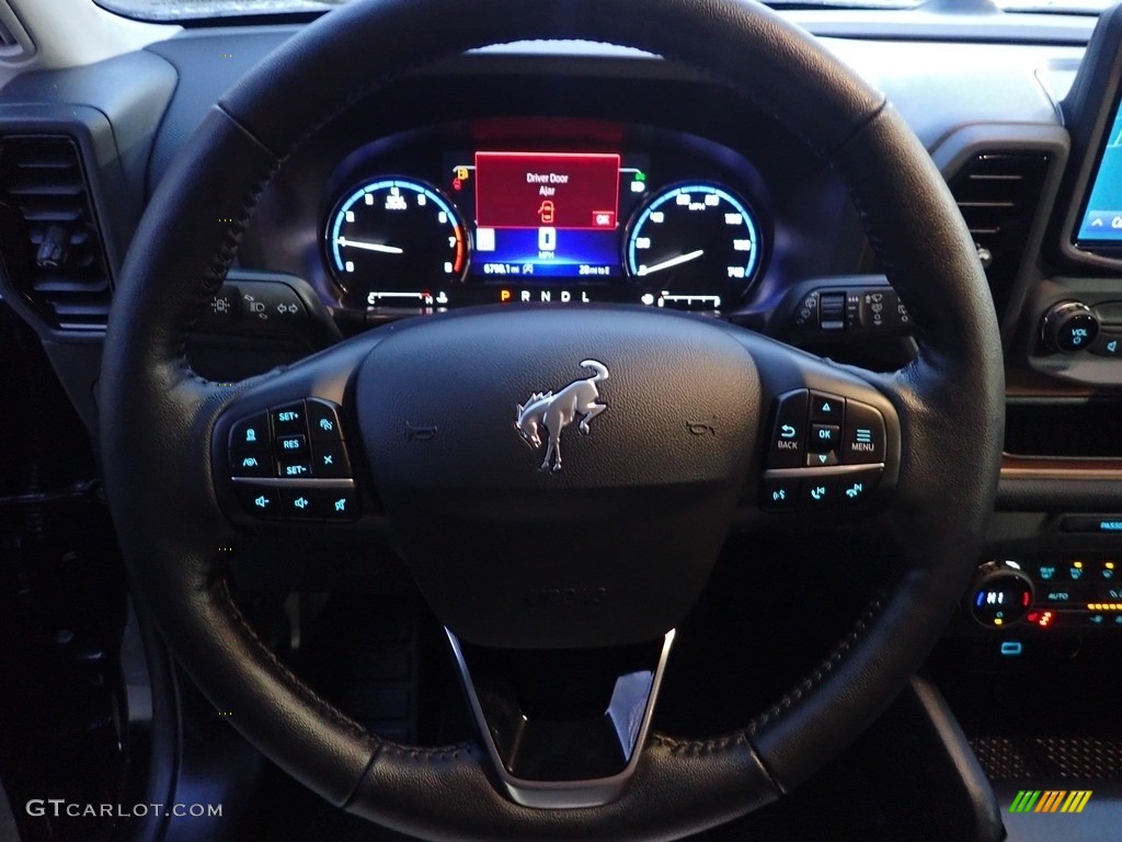 2021 Ford Bronco Sport Outer Banks 4x4 Ebony/Roast Steering Wheel Photo #143543474