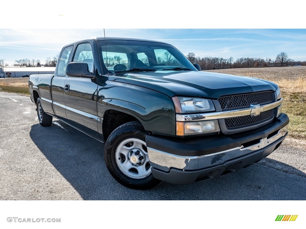 2004 Silverado 1500 Work Truck Extended Cab - Dark Green Metallic / Dark Charcoal photo #1
