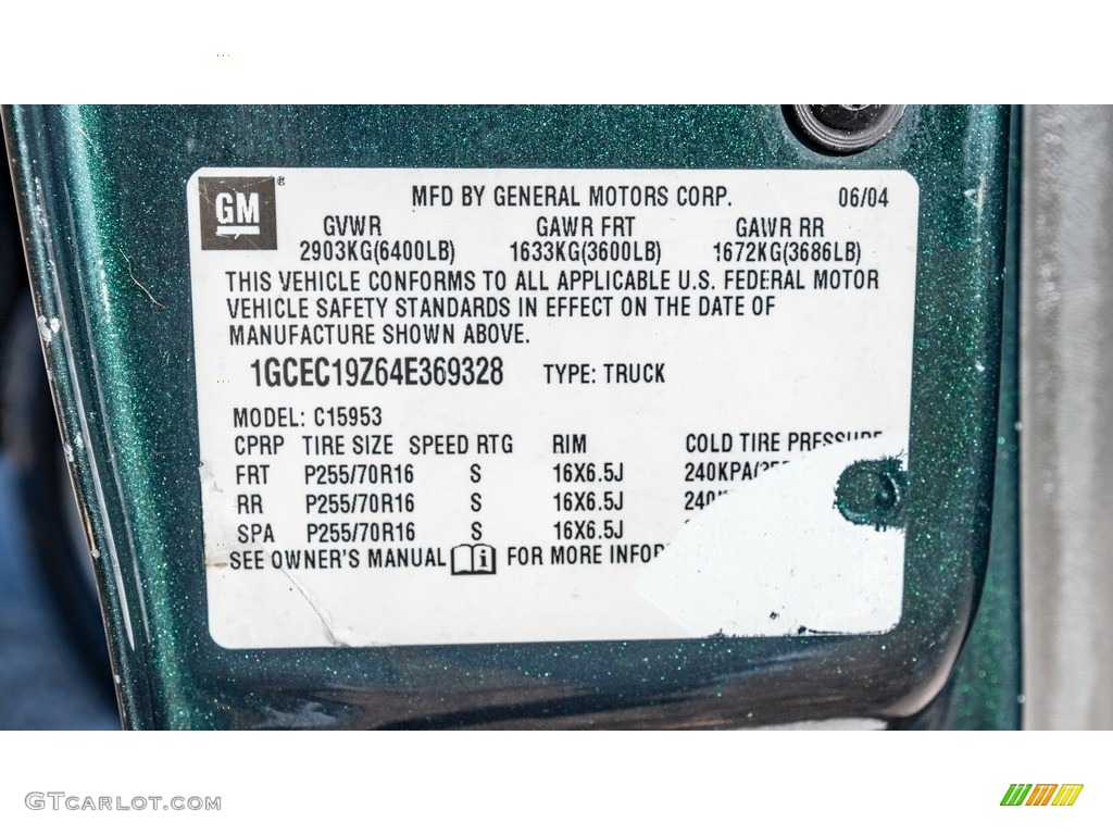 2004 Silverado 1500 Work Truck Extended Cab - Dark Green Metallic / Dark Charcoal photo #28