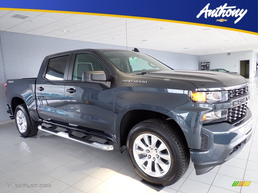 2022 Silverado 1500 Limited Custom Crew Cab 4x4 - Shadow Gray Metallic / Jet Black photo #1