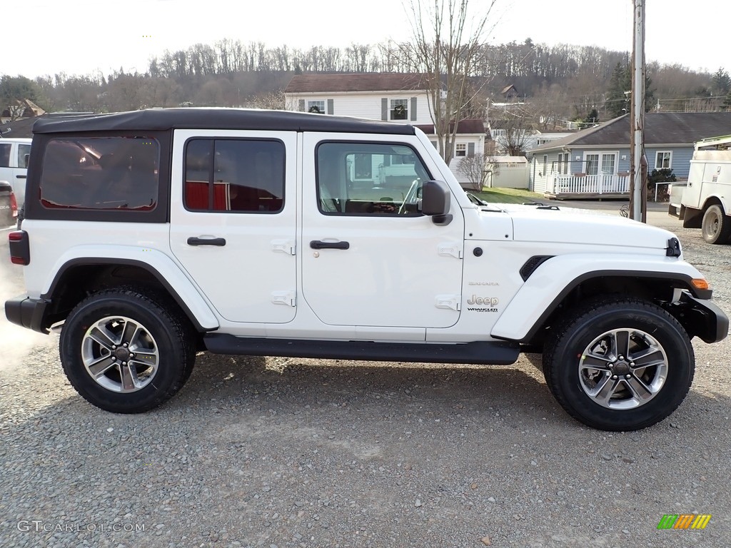 Bright White 2022 Jeep Wrangler Unlimited Sahara 4x4 Exterior Photo #143549401