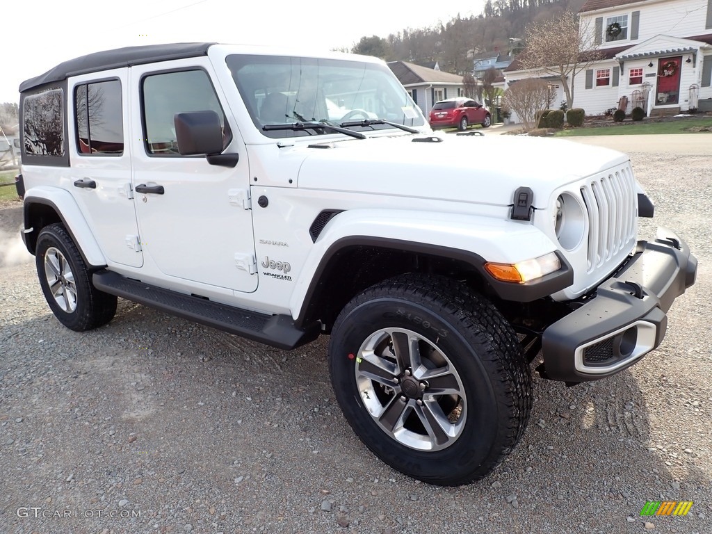 Bright White 2022 Jeep Wrangler Unlimited Sahara 4x4 Exterior Photo #143549433