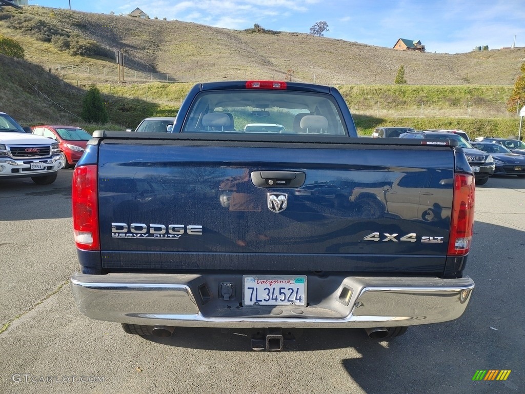 2004 Ram 2500 SLT Quad Cab 4x4 - Patriot Blue Pearl / Taupe photo #5