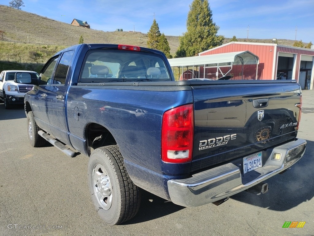 2004 Ram 2500 SLT Quad Cab 4x4 - Patriot Blue Pearl / Taupe photo #6