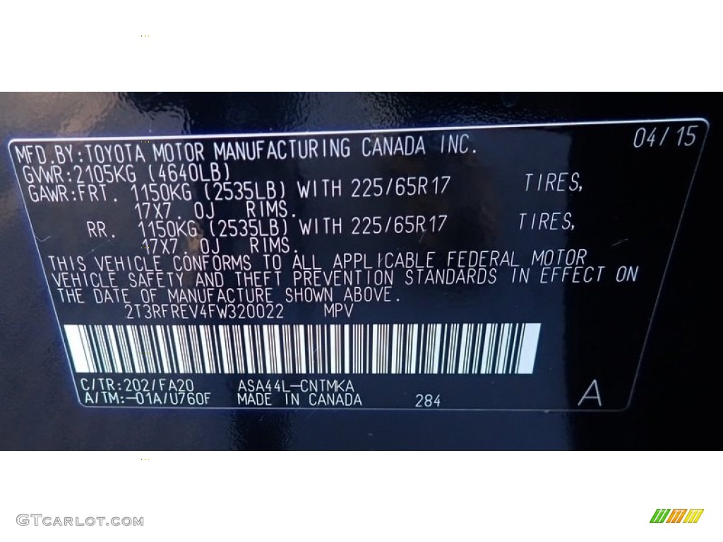 2015 RAV4 XLE - Black / Ash photo #45