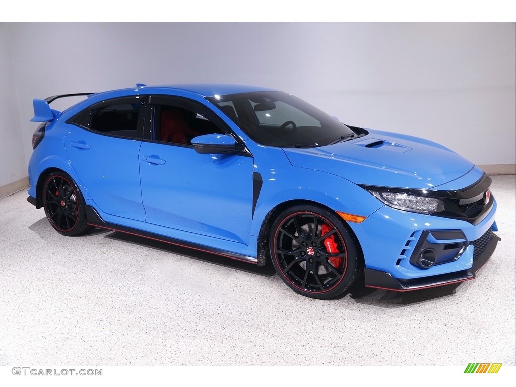 2020 Civic Type R - Boost Blue Pearl / Type R Red/Black photo #1