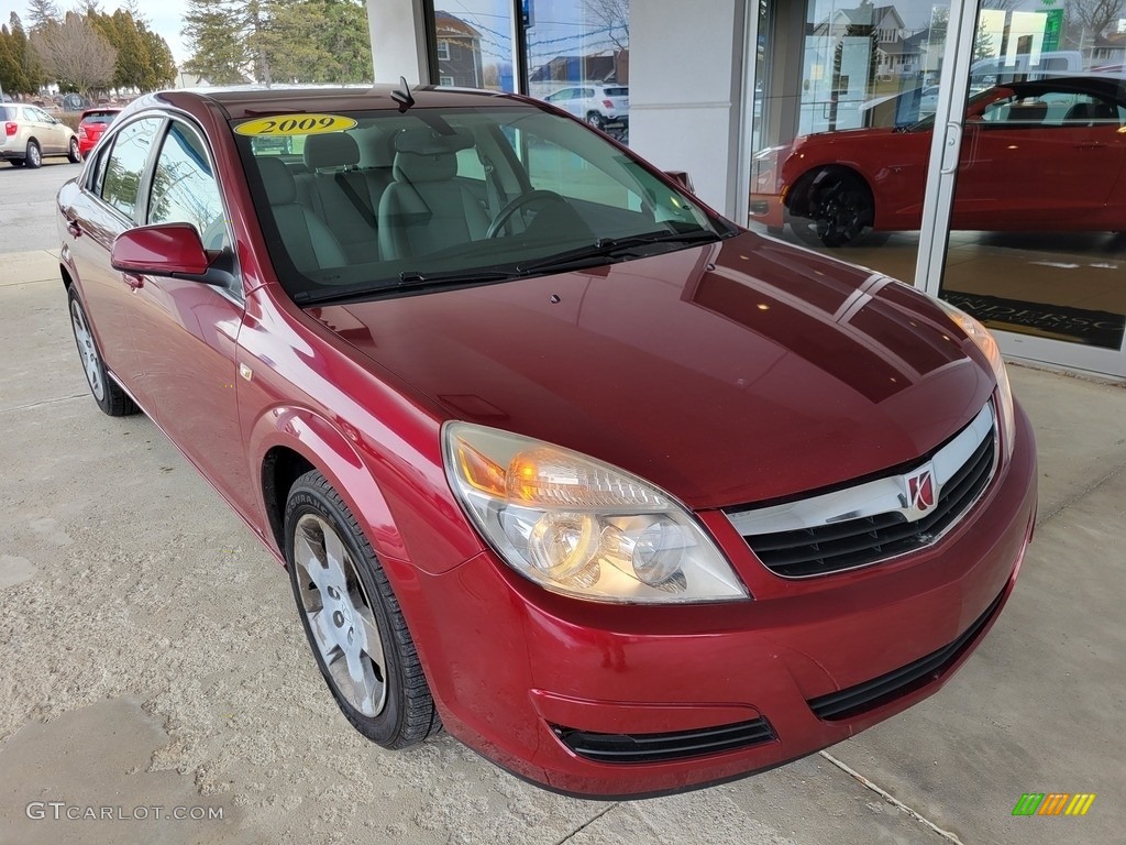 2009 Aura XE - Red Jewel Tintcoat / Gray photo #1