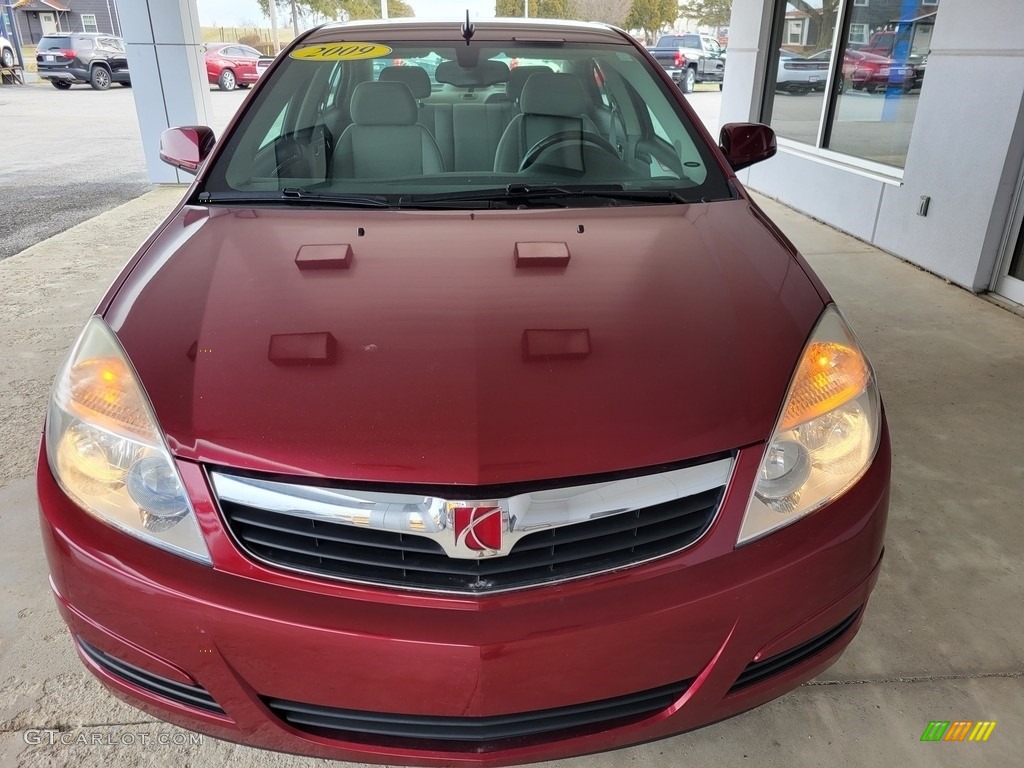 2009 Aura XE - Red Jewel Tintcoat / Gray photo #7