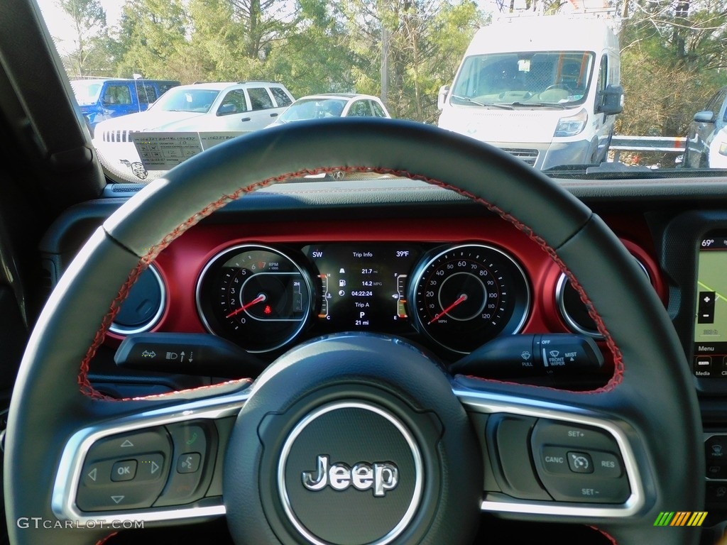 2022 Jeep Gladiator Rubicon 4x4 Black Steering Wheel Photo #143558410