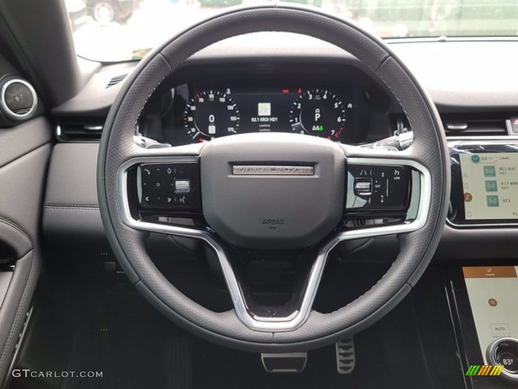 2022 Land Rover Range Rover Evoque SE R-Dynamic Ebony Steering Wheel Photo #143562625