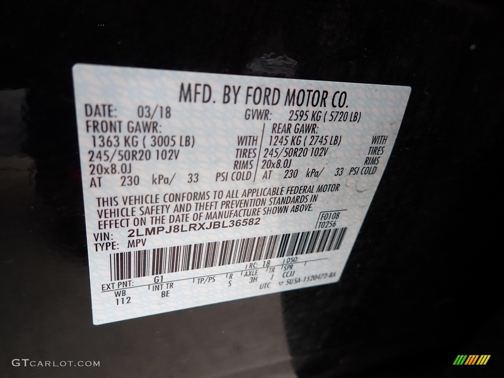 2018 MKX Reserve AWD - Black Velvet / Ebony photo #23