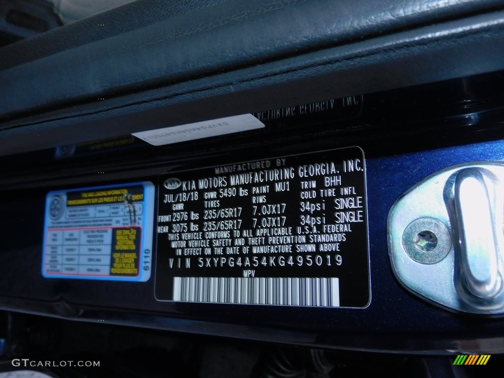 2019 Sorento LX V6 - Blaze Blue / Satin Black photo #23