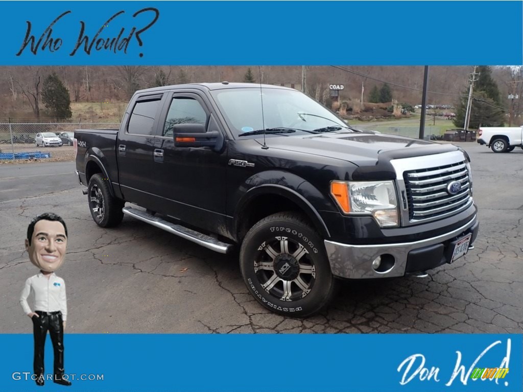 2010 F150 XLT SuperCrew 4x4 - Tuxedo Black / Medium Stone photo #1