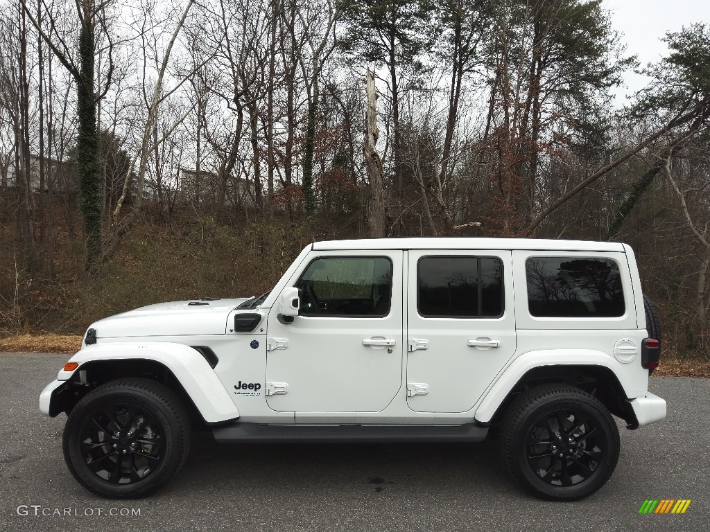 Bright White 2021 Jeep Wrangler Unlimited High Altitude 4xe Hybrid Exterior Photo #143578764