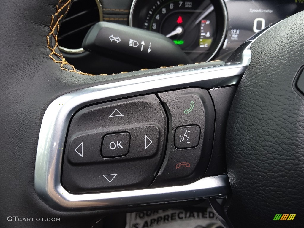 2021 Jeep Wrangler Unlimited High Altitude 4xe Hybrid Black Steering Wheel Photo #143579214