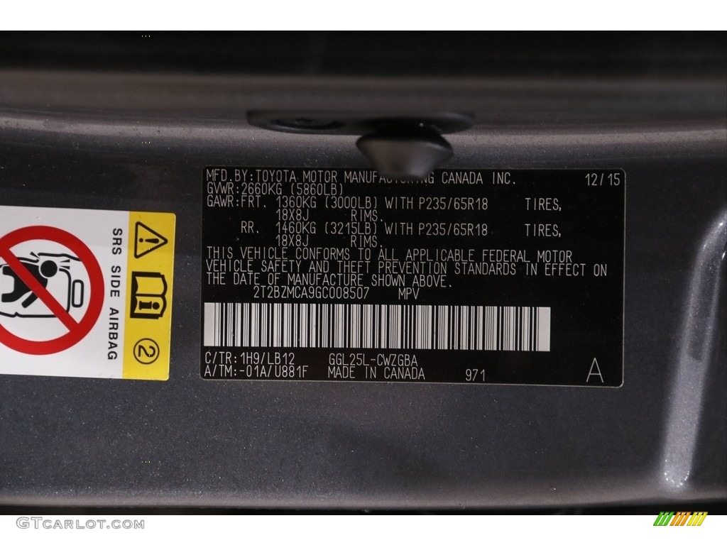 2016 RX 350 AWD - Nebula Gray Pearl / Stratus Gray photo #20