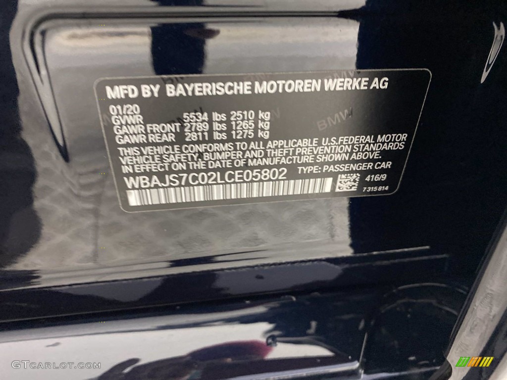 2020 BMW 5 Series M550i xDrive Sedan Color Code Photos
