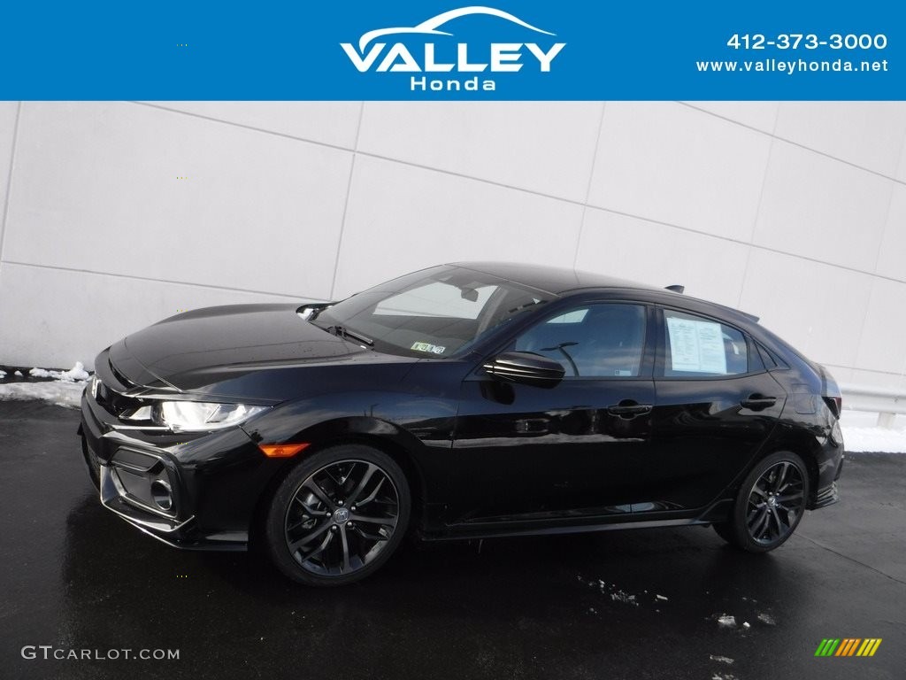 2020 Civic Sport Hatchback - Crystal Black Pearl / Black photo #2