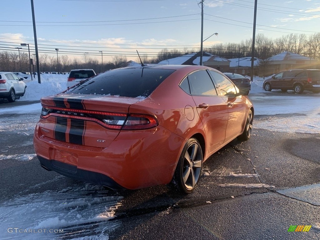 2015 Dart GT - Vitamin C / Black/Ruby Red Accent Stitching photo #6