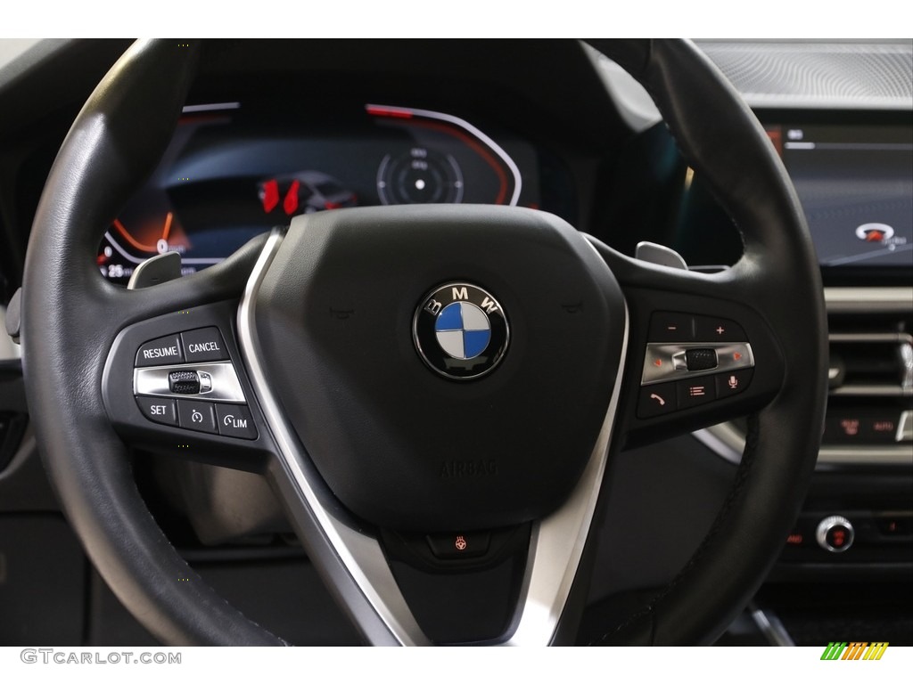 2020 BMW 3 Series 330i xDrive Sedan Black Steering Wheel Photo #143588176