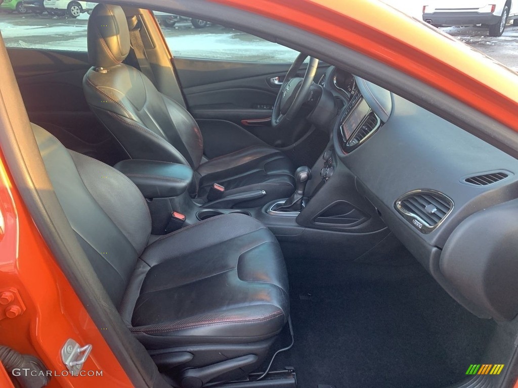 2015 Dart GT - Vitamin C / Black/Ruby Red Accent Stitching photo #21