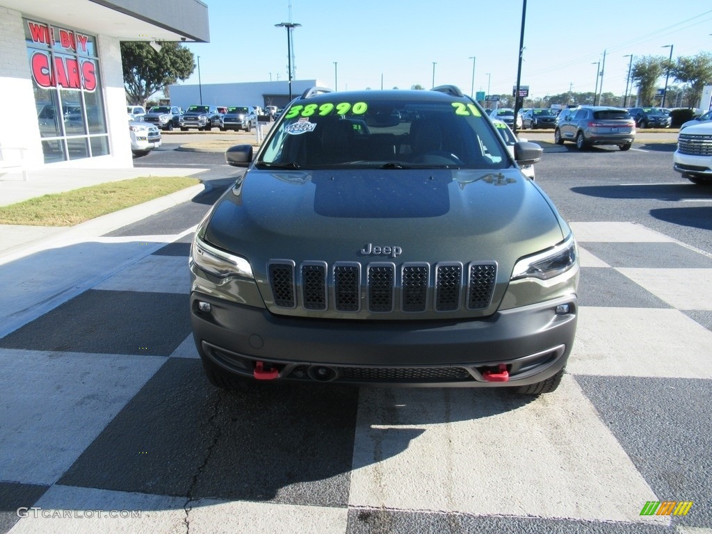 2021 Cherokee Traihawk 4x4 - Olive Green Pearl / Black photo #2
