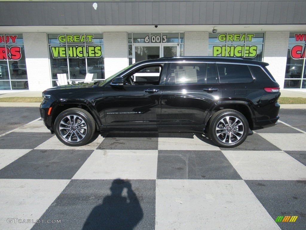 2021 Grand Cherokee L Overland 4x4 - Diamond Black Crystal Pearl / Black photo #1