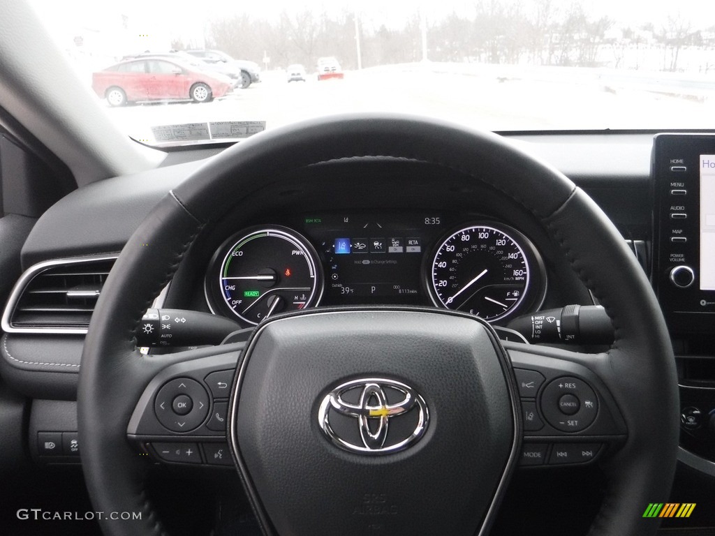2021 Toyota Camry XSE Hybrid Black Steering Wheel Photo #143595226