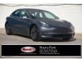 2018 Midnight Silver Metallic Tesla Model 3 Mid Range  photo #1