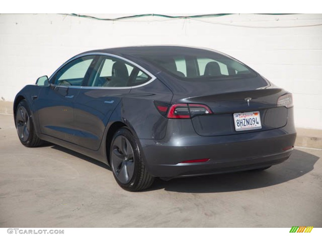 2018 Model 3 Mid Range - Midnight Silver Metallic / Black photo #2