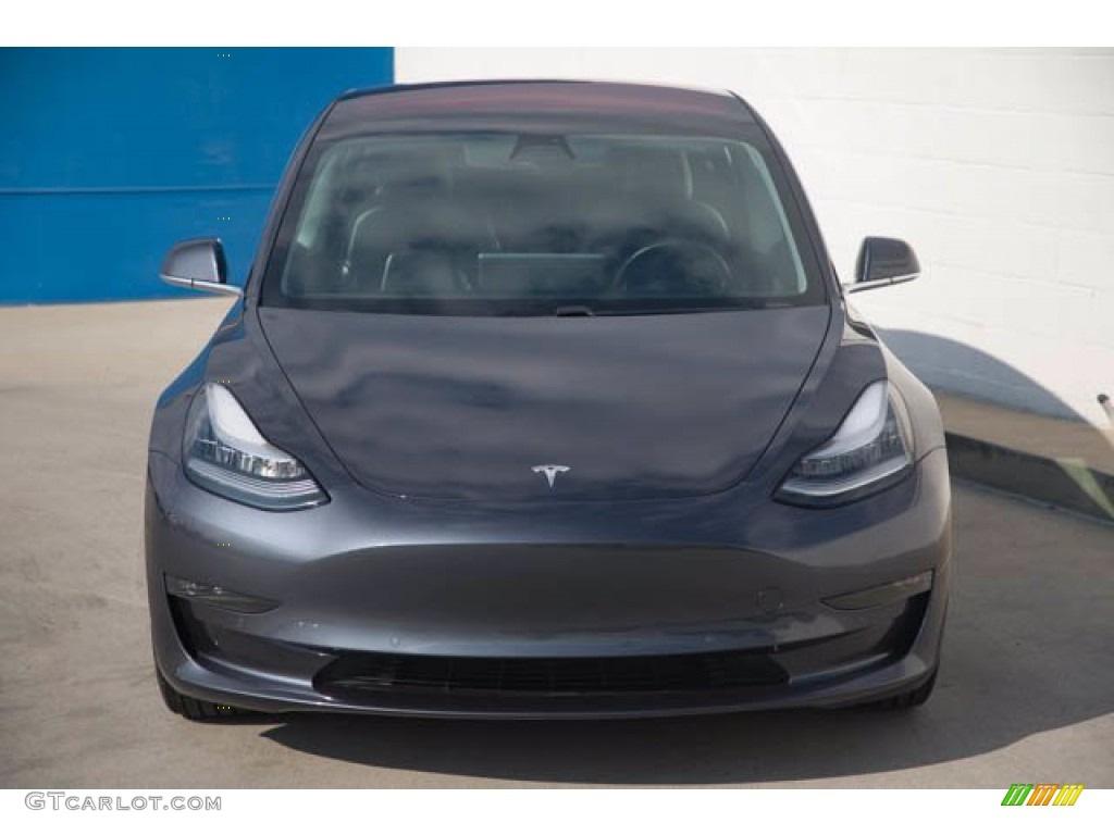 2018 Model 3 Mid Range - Midnight Silver Metallic / Black photo #7