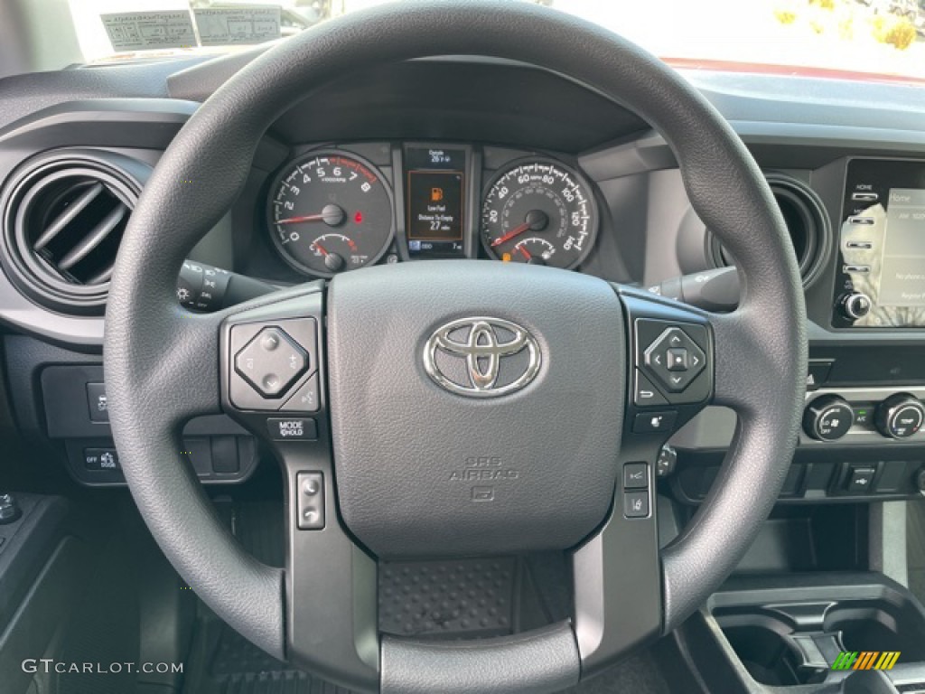 2022 Toyota Tacoma SR Double Cab 4x4 Cement Gray Steering Wheel Photo #143597966