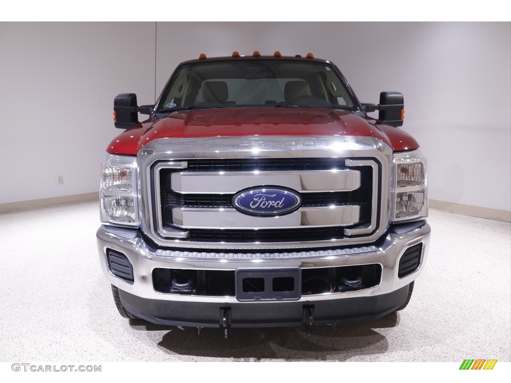 2015 F250 Super Duty XLT Super Cab 4x4 - Ruby Red / Adobe photo #2