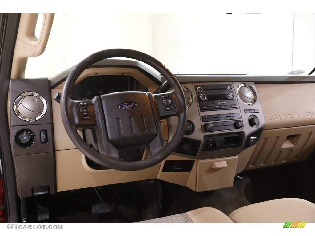 2015 F250 Super Duty XLT Super Cab 4x4 - Ruby Red / Adobe photo #6