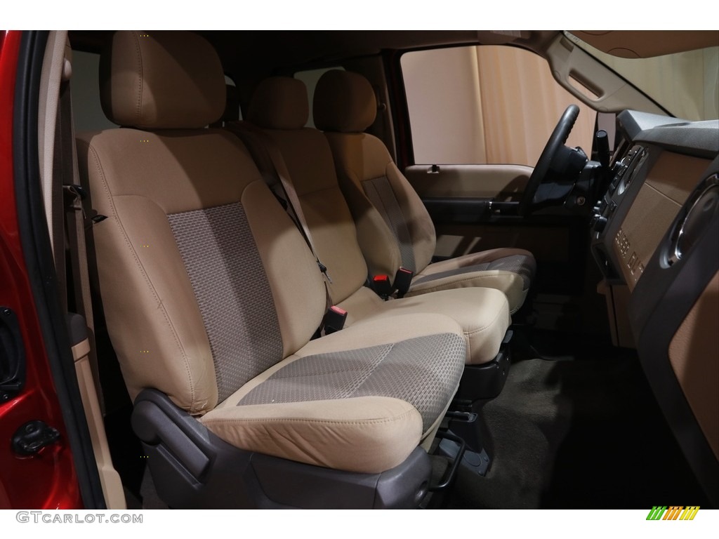 2015 F250 Super Duty XLT Super Cab 4x4 - Ruby Red / Adobe photo #16